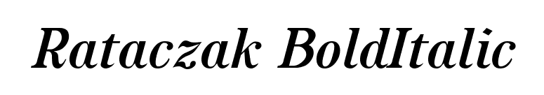 Rataczak BoldItalic font preview