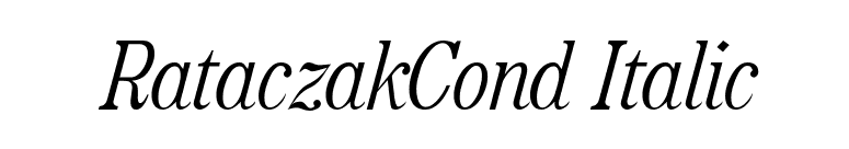 RataczakCond Italic font preview