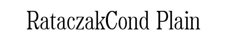 RataczakCond Plain font preview