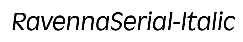 RavennaSerial-Italic font preview