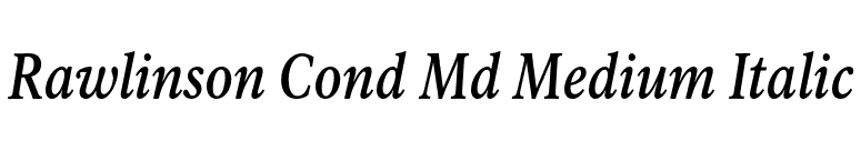 Rawlinson Cond Md Medium Italic font preview