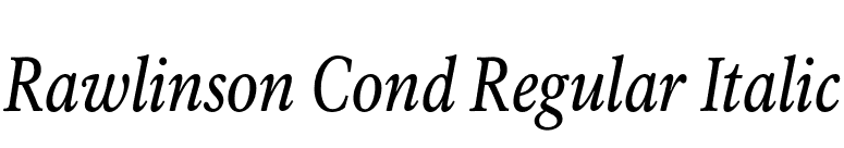 Rawlinson Cond Regular Italic font preview