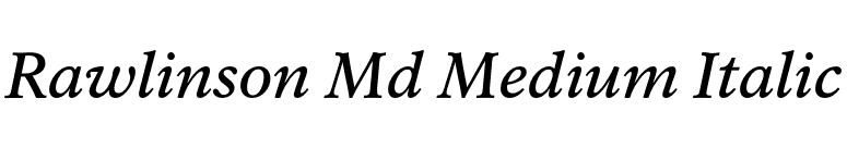Rawlinson Md Medium Italic font preview