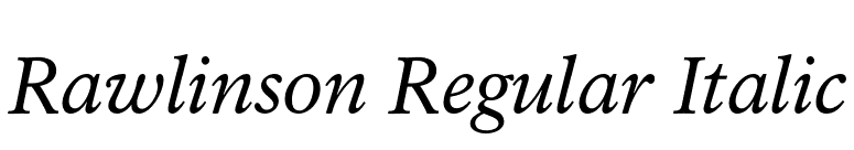 Rawlinson Regular Italic font preview