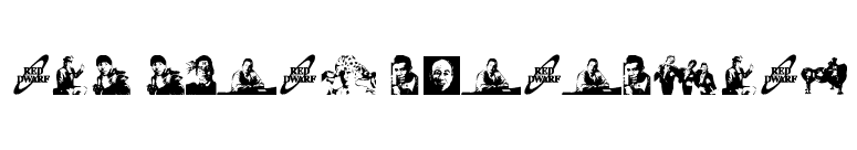 RED DWARF CHARACTERS font preview