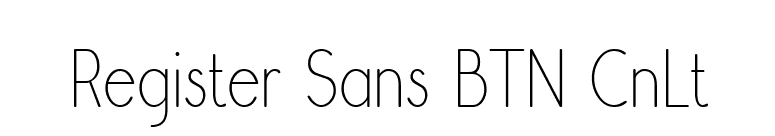 Register Sans BTN CnLt font preview