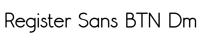 Register Sans BTN Dm font preview