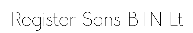 Register Sans BTN Lt font preview