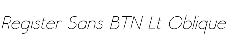Register Sans BTN Lt Oblique font preview