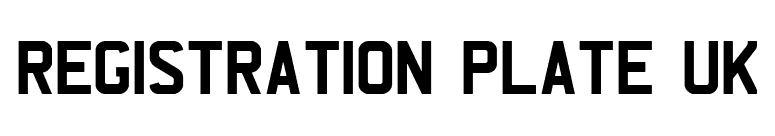 REGISTRATION PLATE UK font preview