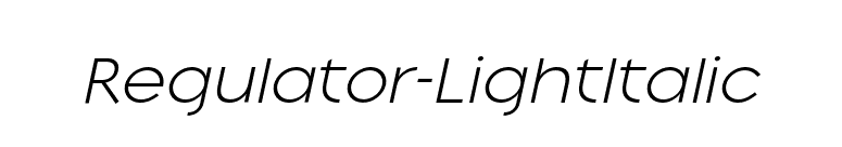 Regulator-LightItalic font preview