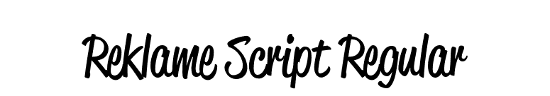 Reklame Script Regular font preview