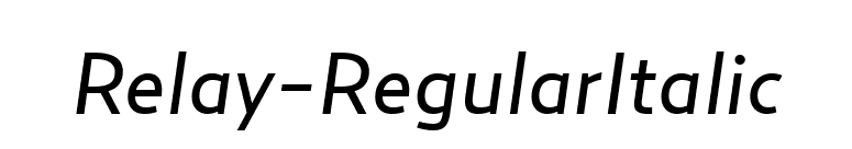 Relay-RegularItalic font preview