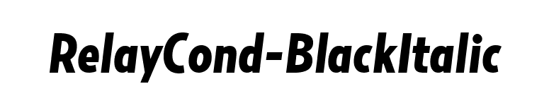 RelayCond-BlackItalic font preview