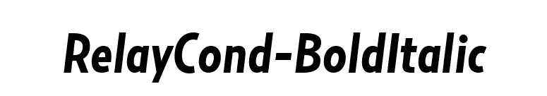 RelayCond-BoldItalic font preview