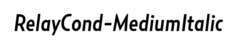 RelayCond-MediumItalic font preview