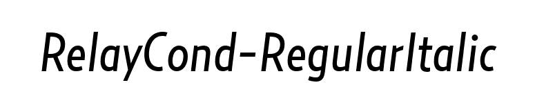 RelayCond-RegularItalic font preview