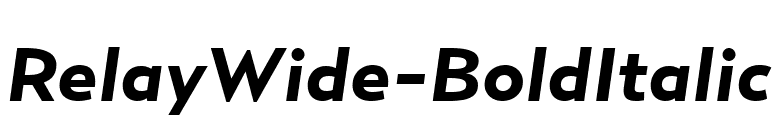 RelayWide-BoldItalic font preview