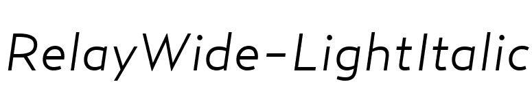 RelayWide-LightItalic font preview