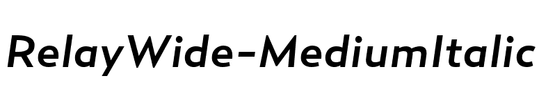 RelayWide-MediumItalic font preview