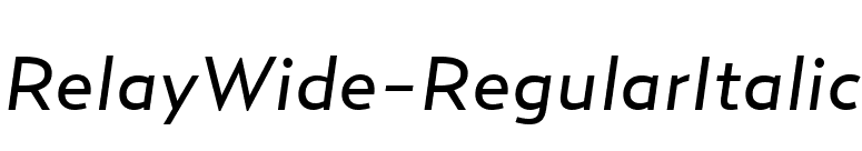 RelayWide-RegularItalic font preview