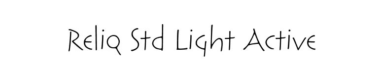 Reliq Std Light Active font preview