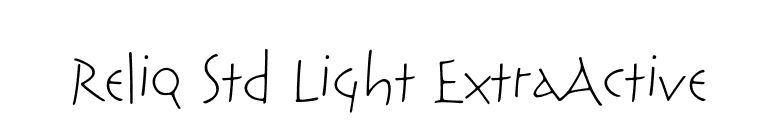 Reliq Std Light ExtraActive font preview