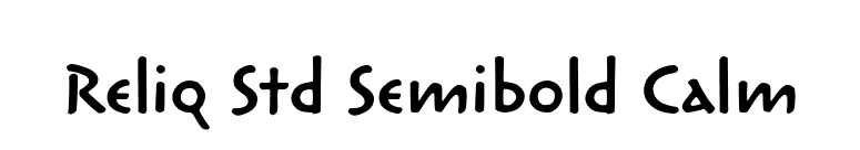 Reliq Std Semibold Calm font preview