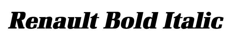 Renault Bold Italic font preview