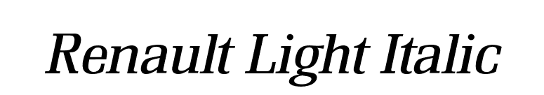 Renault Light Italic font preview