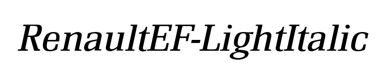 RenaultEF-LightItalic font preview