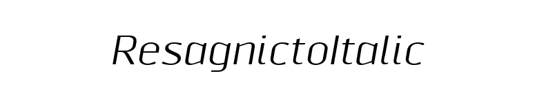 ResagnictoItalic font preview
