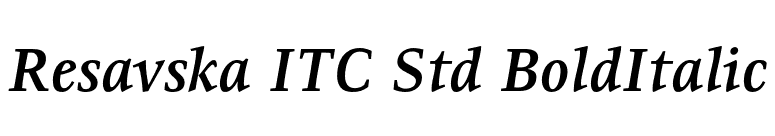 Resavska ITC Std BoldItalic font preview