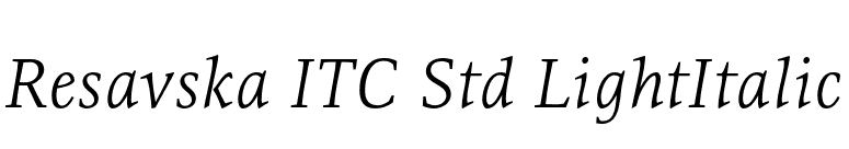 Resavska ITC Std LightItalic font preview