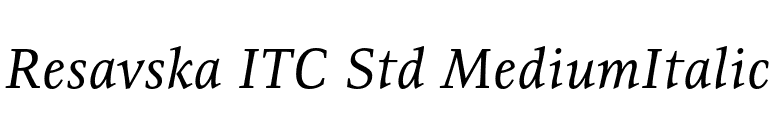 Resavska ITC Std MediumItalic font preview