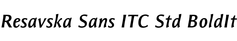 Resavska Sans ITC Std BoldIt font preview