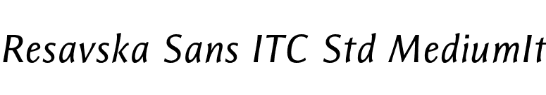 Resavska Sans ITC Std MediumIt font preview
