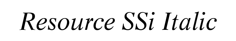 Resource SSi Italic font preview