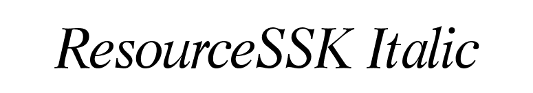 ResourceSSK Italic font preview