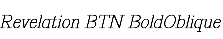 Revelation BTN BoldOblique font preview
