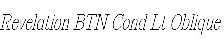 Revelation BTN Cond Lt Oblique font preview