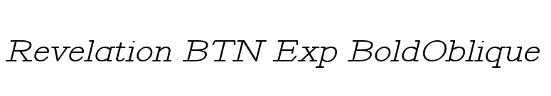 Revelation BTN Exp BoldOblique font preview