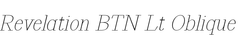 Revelation BTN Lt Oblique font preview