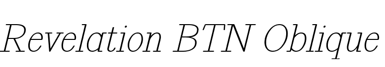 Revelation BTN Oblique font preview