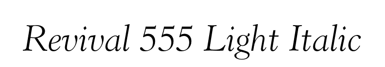 Revival 555 Light Italic font preview