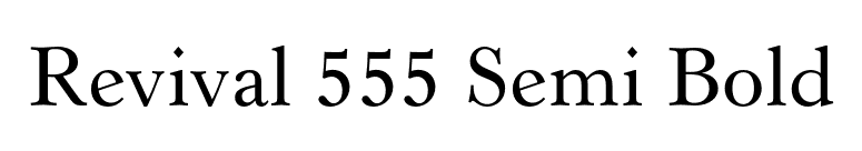 Revival 555 Semi Bold font preview