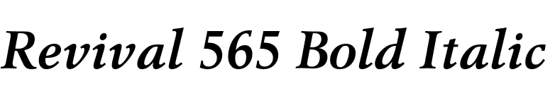 Revival 565 Bold Italic font preview