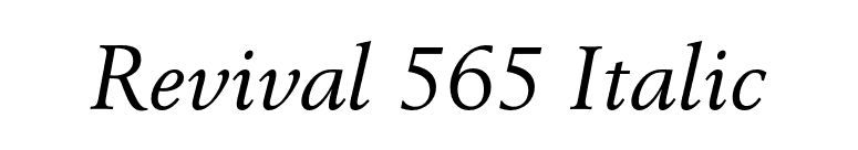 Revival 565 Italic font preview