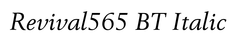 Revival565 BT Italic font preview