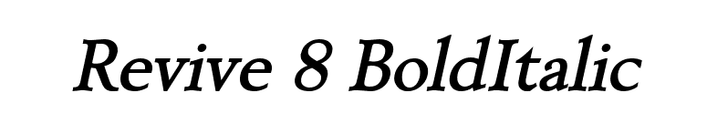 Revive 8 BoldItalic font preview